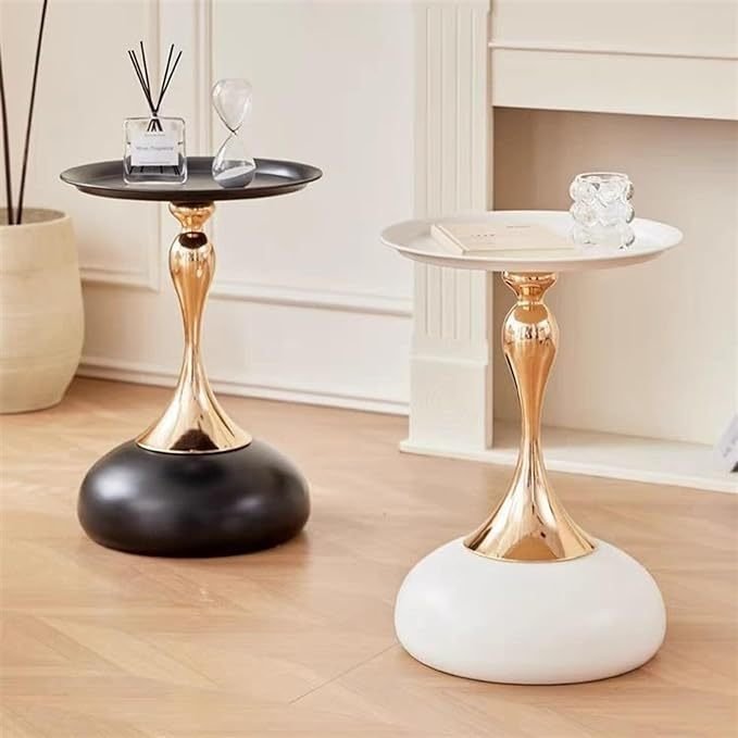 Modern sculptural side table in white