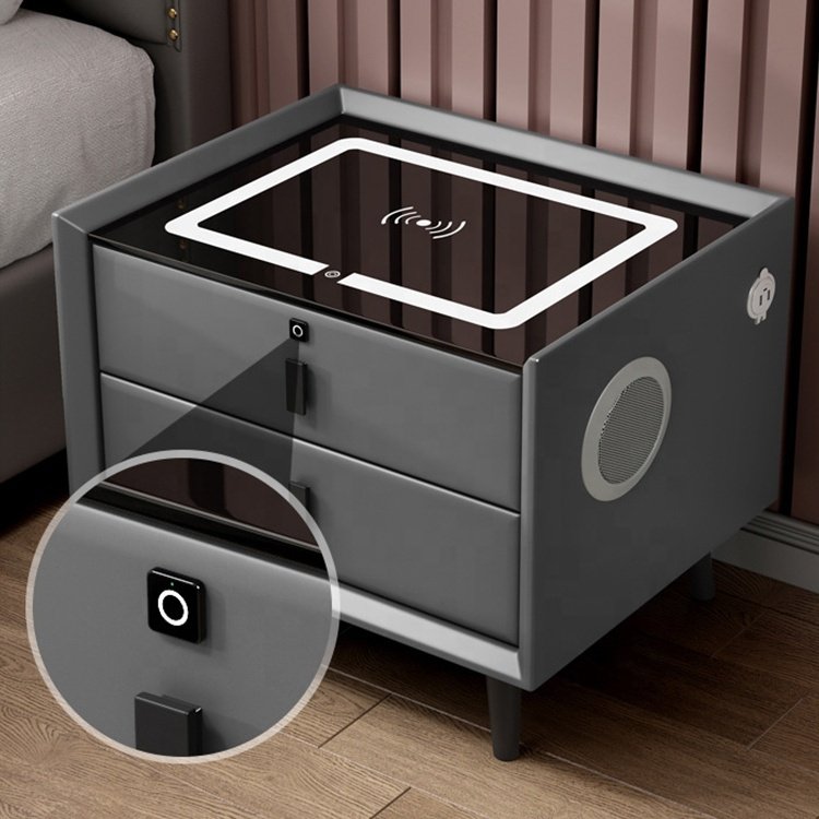 Fingerprint lock bedside table