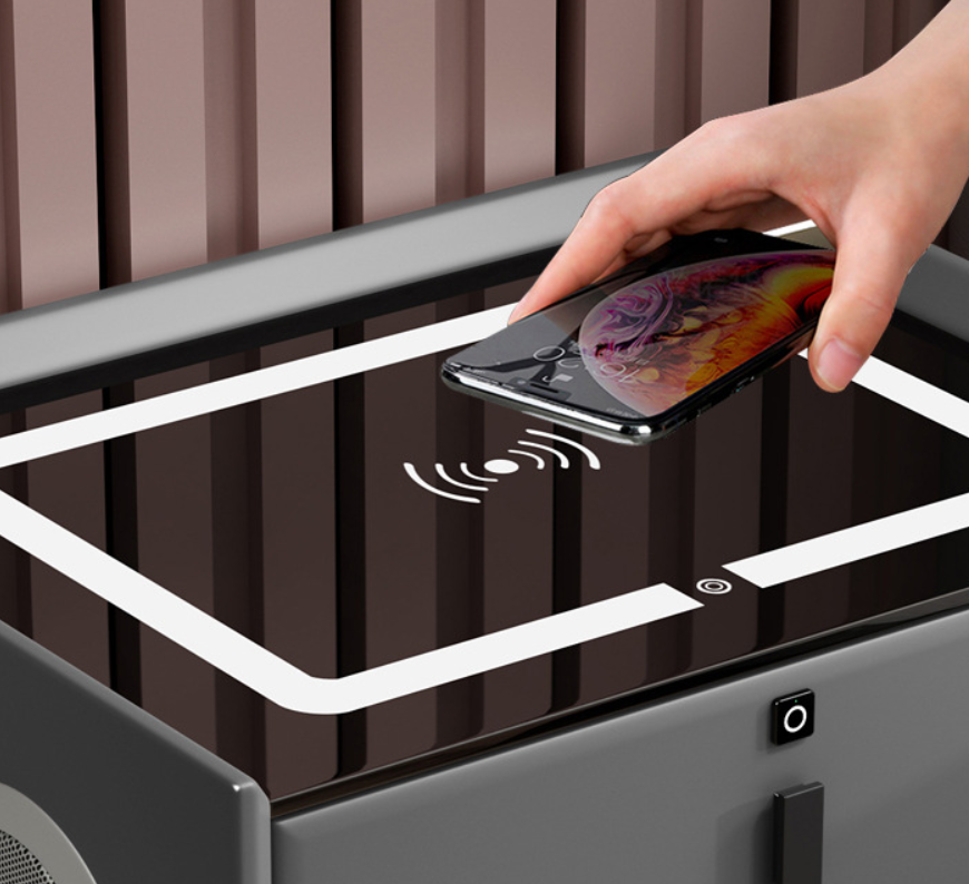 Wireless charging bedside table